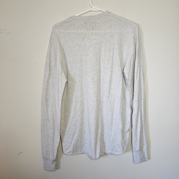 Lucky Brand Quarter Button Long Sleeved Shirt hethered Size Medium - Picture 3 of 6